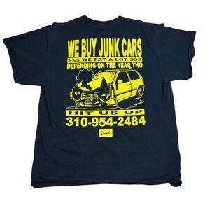 Donut Media Classic T-Shirt Men's X-Large We Buy Junk Cars Black Short Sleeve